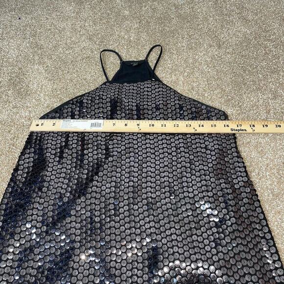 GUESS Sequin Mixed Cami size SM Metallic halter style shiny disco top shirt - Picture 8 of 11